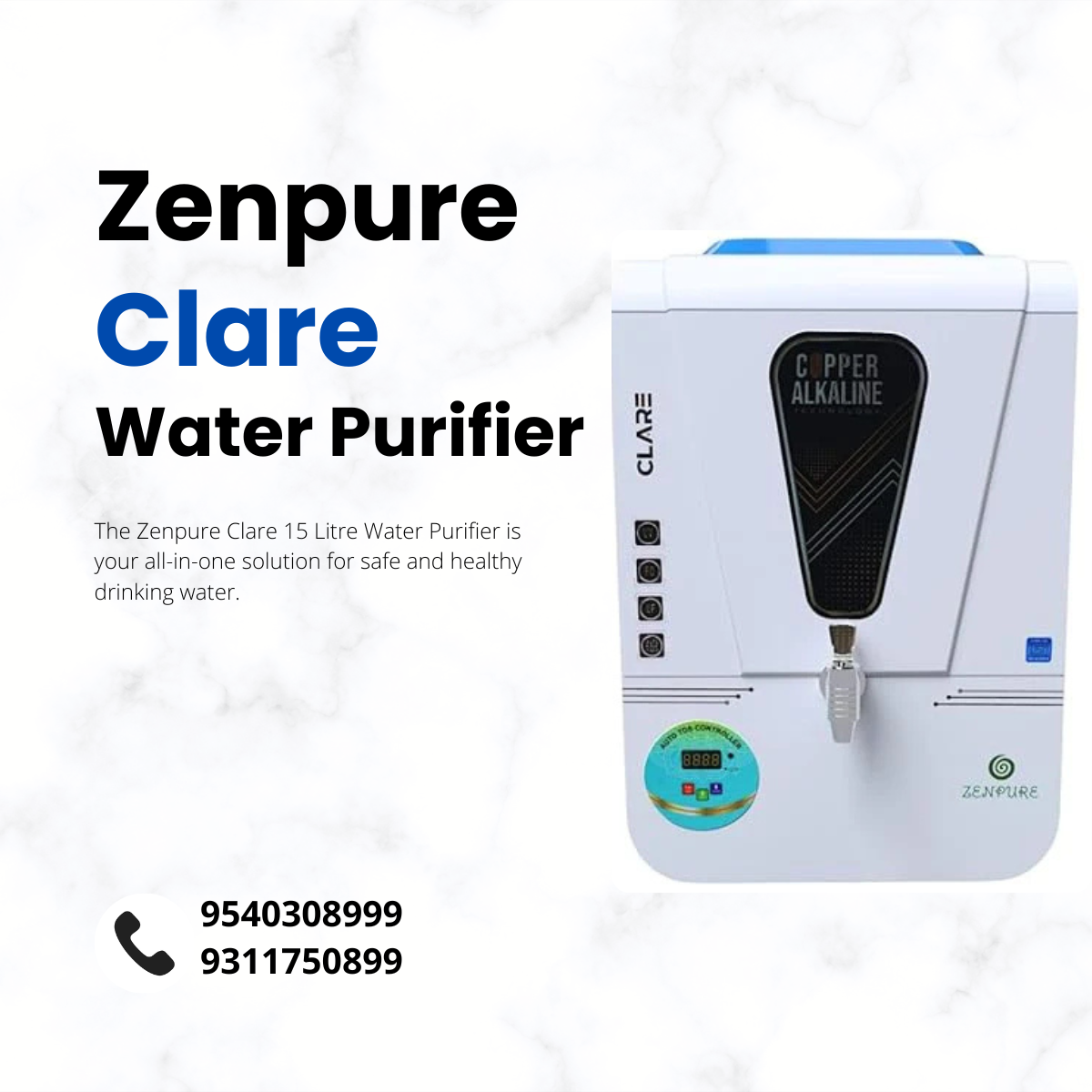 Zenpure Clare 15L Copper RO+UV Water Purifier - Image 2